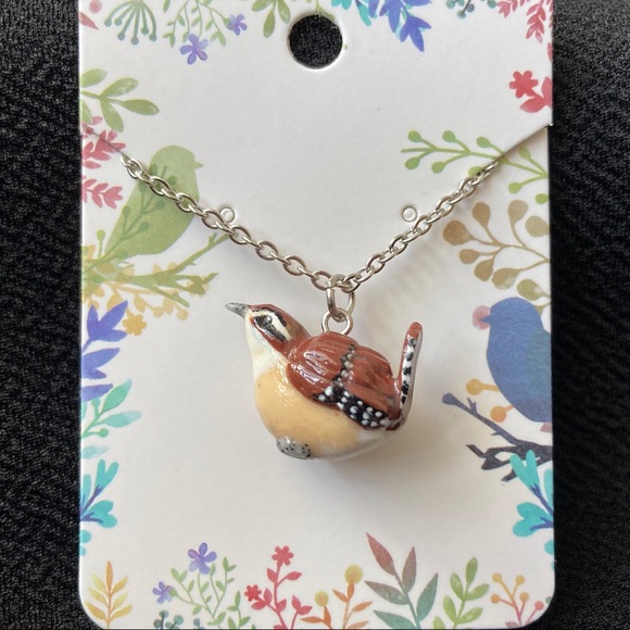 Hand Crafted Jewelry - Handmade Carolina Wren Bird Necklace